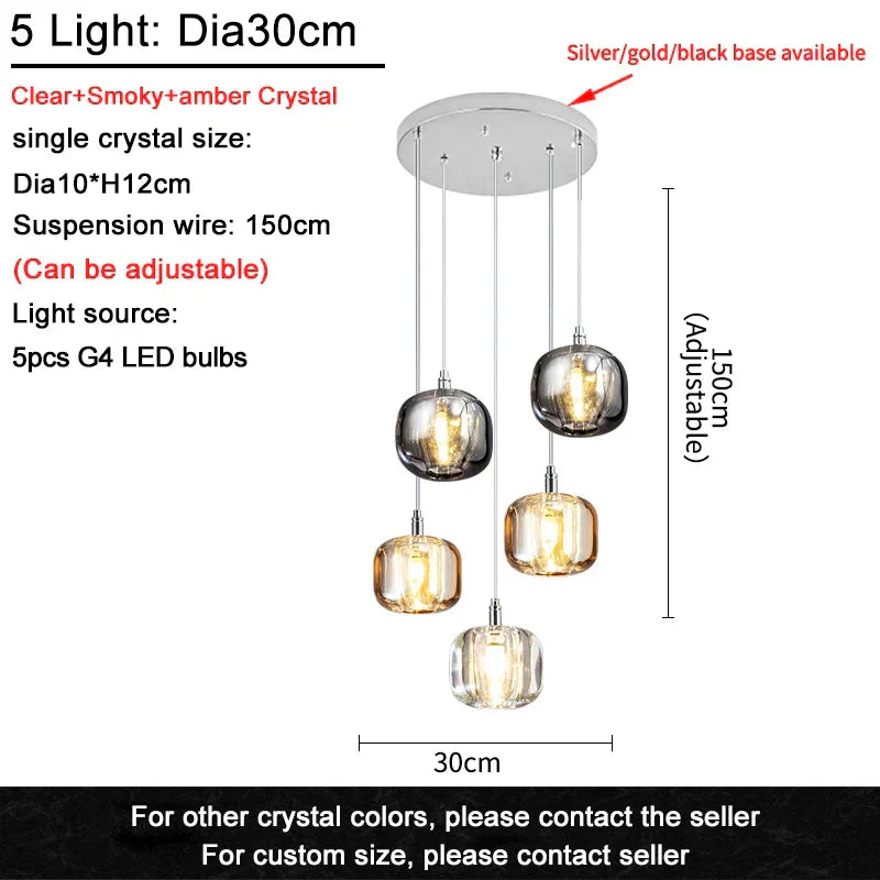 ثريا سقف كريستال LED من DecorBites™ لغرفة المعيشة وغرفة النوم وغرفة الطعام والمطبخ
