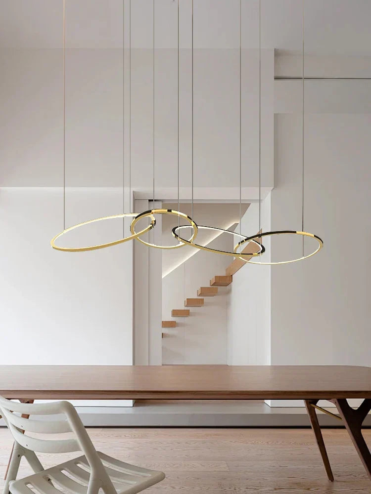 DecorBites™ Gold Stainless Steel Circles Pendant Lights for Dining Room Home Decor