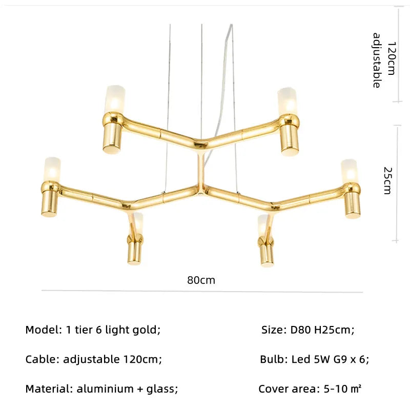 DecorBites™ Crown Major Chandelier: Modern Luxury LED Light for Kitchen, Hotel, Living Room