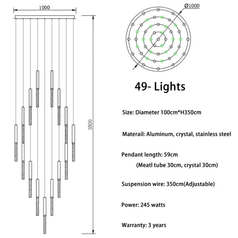 DecorBites™ Crystal LED Chandelier: Modern Nordic Minimalist Indoor Light Fixture for Living Room