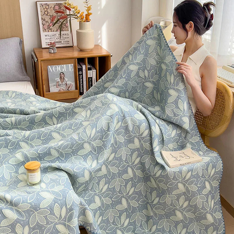 DecorBites™ Cotton Towel Blanket, Rural Printed Thin Quilt - Luxury Breathable Bedspread