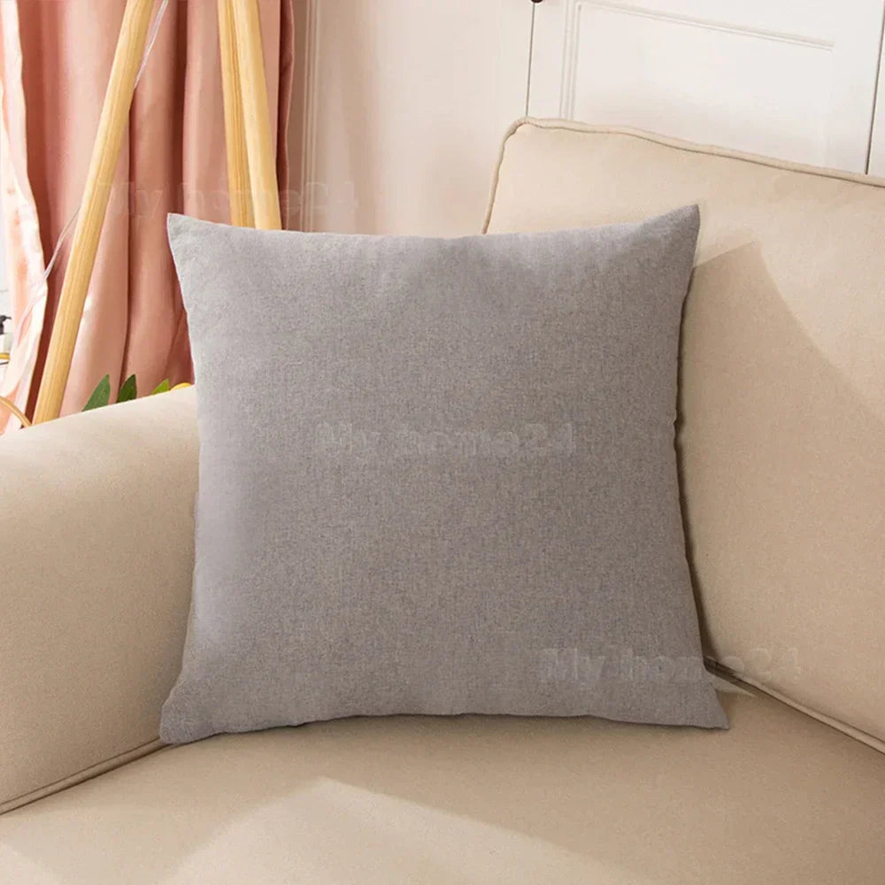 DecorBites™ Cotton Linen Pillow Cover Set for Home Decor - Plain Cushion Covers