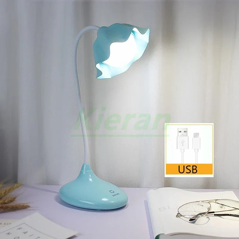 مصباح أرضي لوتس DecorBites™: مصباح مكتب LED حديث لغرفة النوم والدراسة وغرفة المعيشة