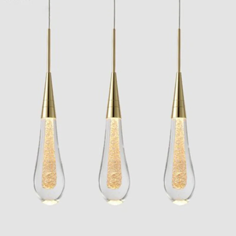 DecorBites™ Gold Crystal Pendant Light: مصباح تعليق كريستالي ذهبي فاخر على الطراز الأوروبي بتقنية LED لشريط الإضاءة