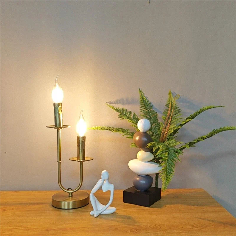 Lampadaire industriel rétro DecorBites™ avec bougie pour salon, chambre à coucher et bureau
