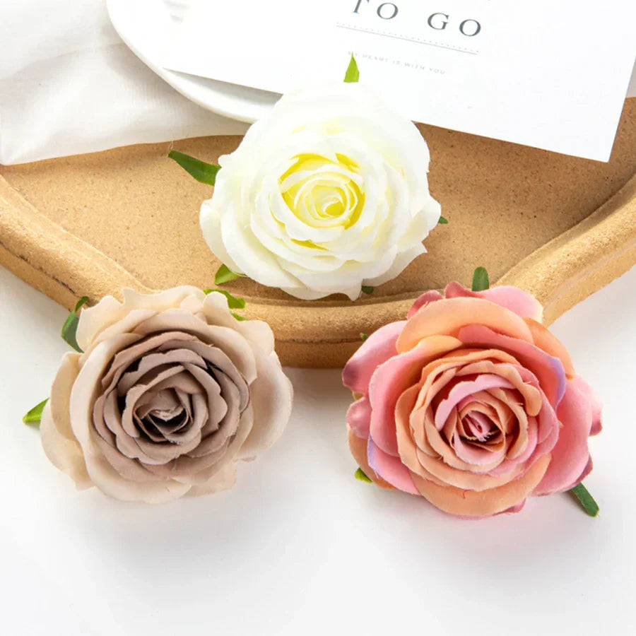 DecorBites™ 10Pcs Silk Blue Rose Wedding Party Decoration DIY Bridal Accessories Artificial Flowers