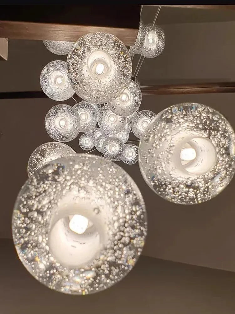 Modern Spiral Crystal Ball Staircase Pendant Chandelier
