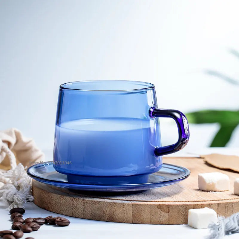DecorBites™ 350ml Glass Coffee Mug Tea Juice Cup Heat Resistant Durable High Borosilicate