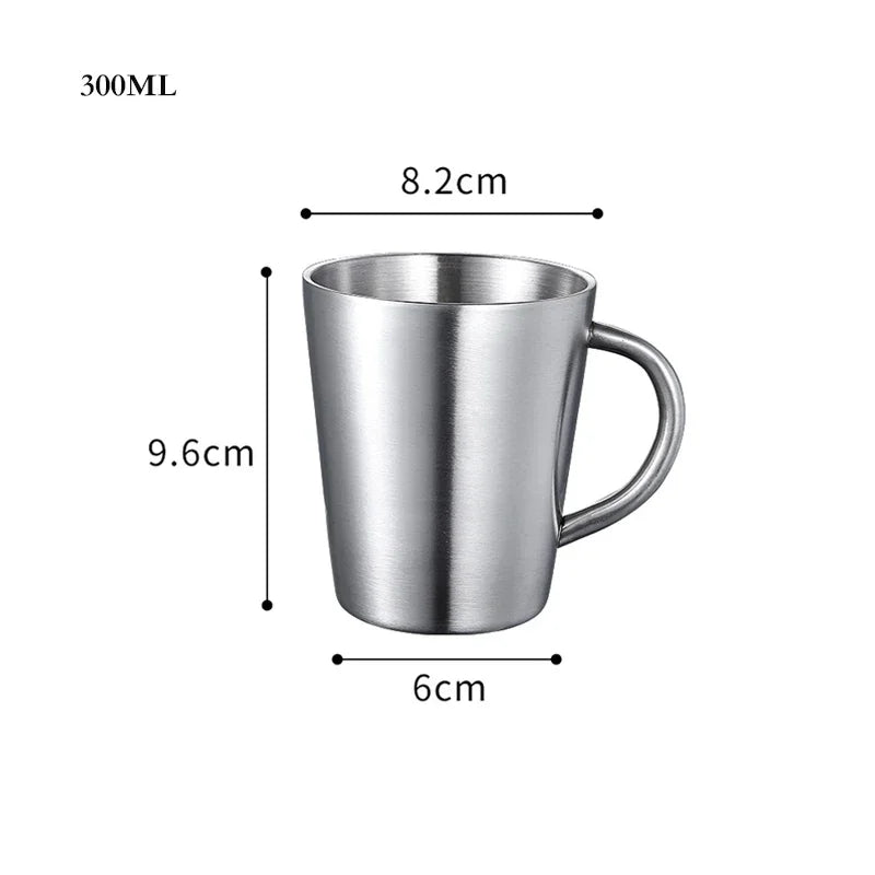 DecorBites™ Double-Layer Stainless Steel Thermal Mug with Handle for Coffee and Beer