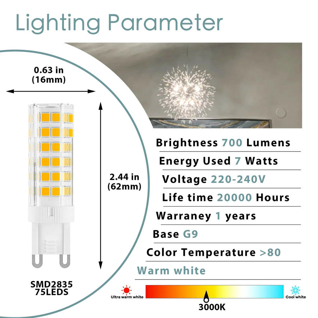 DecorBites™ G9 LED Corn Bulb 3W 5W 220V 3000K 6000K Silica Gel SMD2835 Chandelier Light