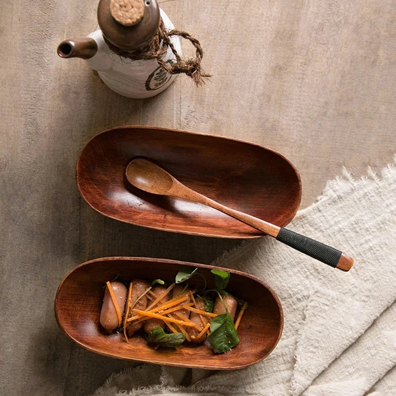 طبق فواكه مجففة من الخشب الصلب على الطراز الياباني من DecorBites™ - أدوات مائدة رائعة