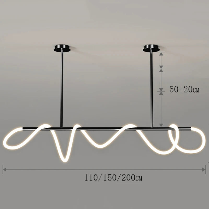 Modern Linear Brushed Stainless Pendant Light