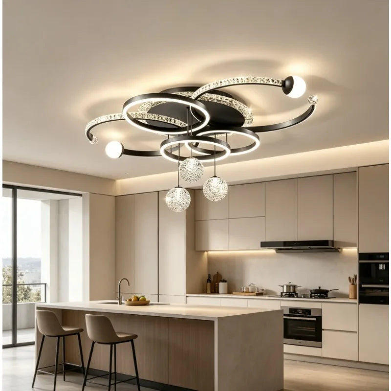 Modern Iron Acrylic Dimmable LED Pendant Light