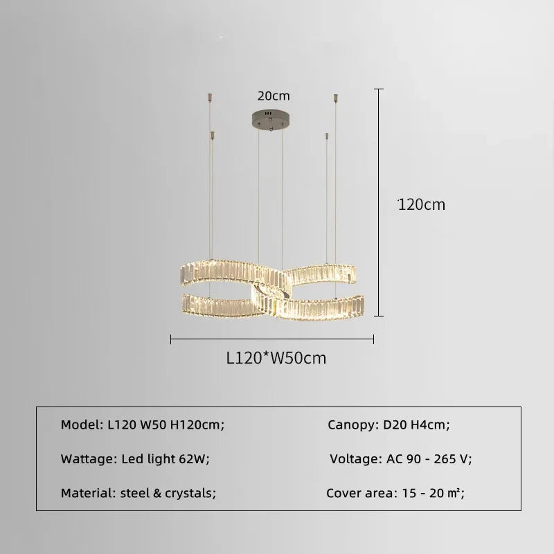 DecorBites™ Crystal LED Pendant Lights Remote Control Dimmable Suspension Lamp