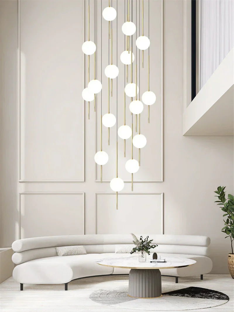 DecorBites™ Glass Ball LED Ceiling Chandelier for Home Decor and Lighting