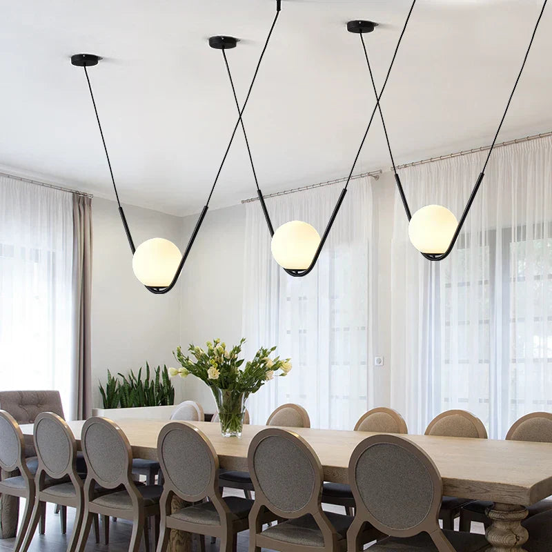 DecorBites™ Golden Black Perle Trio Pendant - Metal G9 LED Linear Dining Light