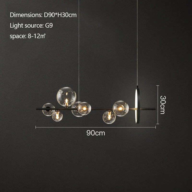 DecorBites™ ثريا معلقة زجاجية صناعية إضاءة المطبخ وغرفة الطعام والمعيشة