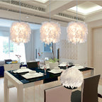 Modern Feather Pendant Light in White or Black