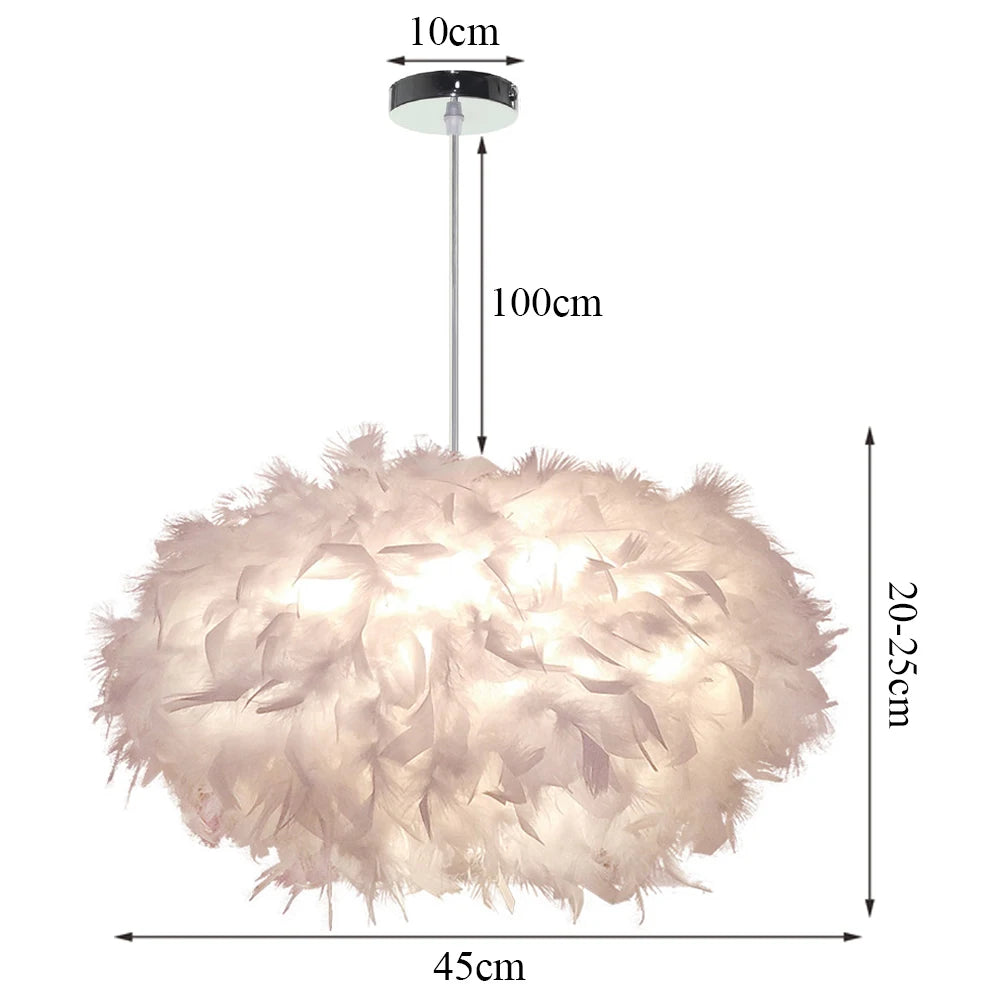 Modern Feather Pendant Light in White or Black