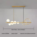 DecorBites™ Glass Ball Gold Black LED Chandelier for Kitchen Dining Room Table