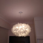 Modern Feather Pendant Light in White or Black