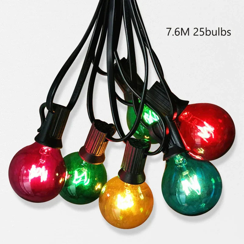 DecorBites™ G40 Edison Glass Incandescent String Lights - 25FT Waterproof Outdoor Patio Fairy Lights