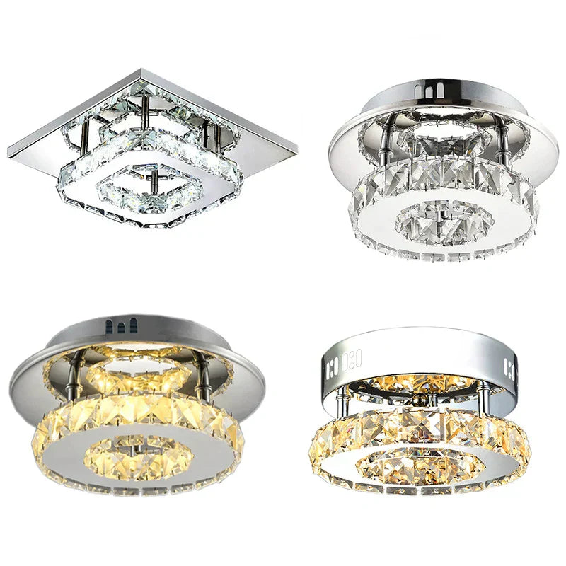 DecorBites™ Crystal LED Ceiling Lights: Modern Luxury Indoor Lighting for Living Room & Aisles