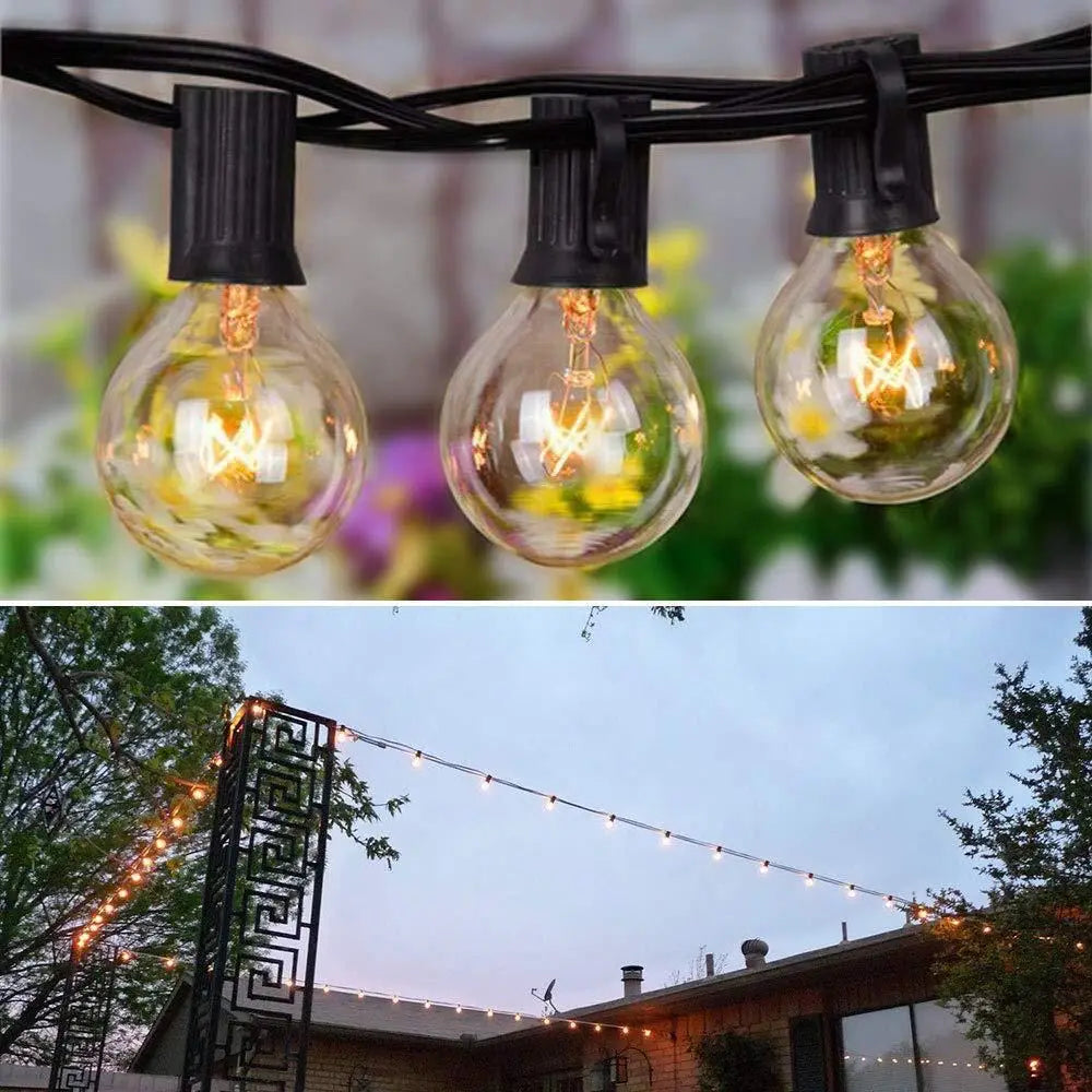 DecorBites™ G40 Edison Glass Incandescent String Lights - 25FT Waterproof Outdoor Patio Fairy Lights