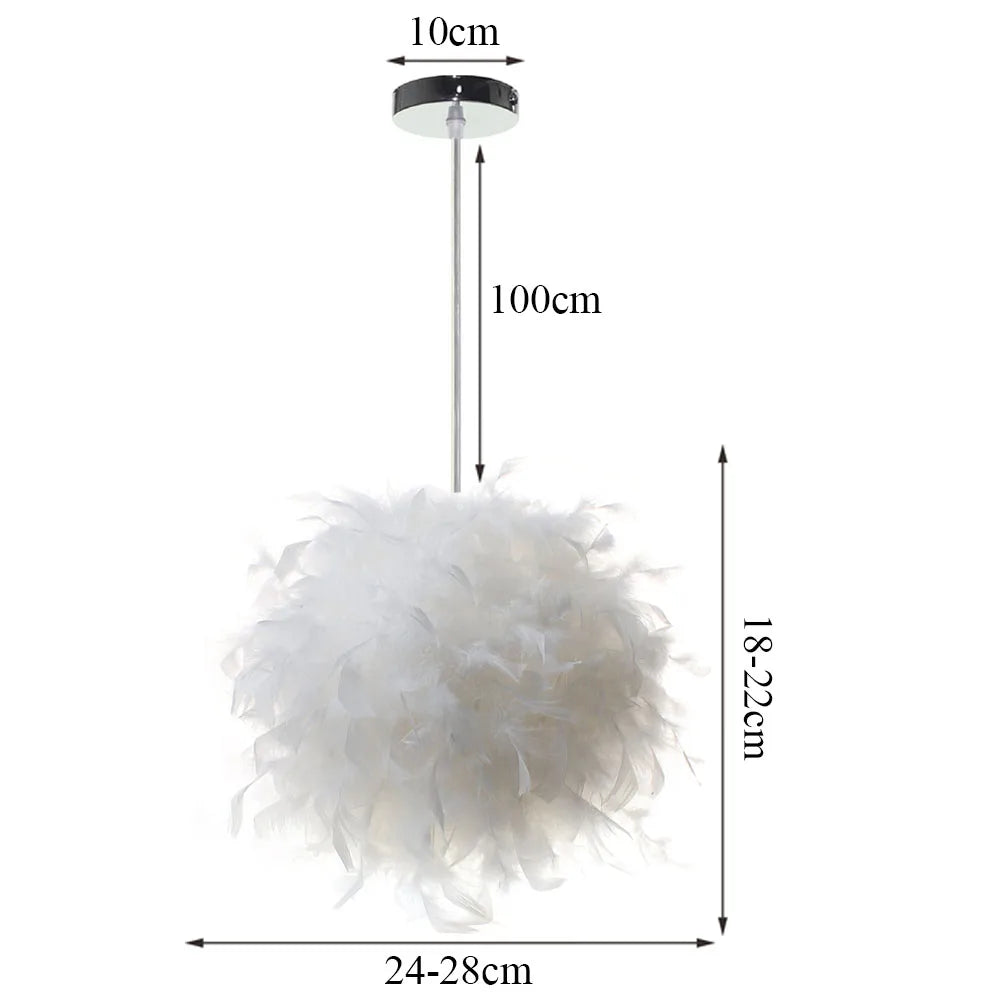 Modern Feather Pendant Light in White or Black