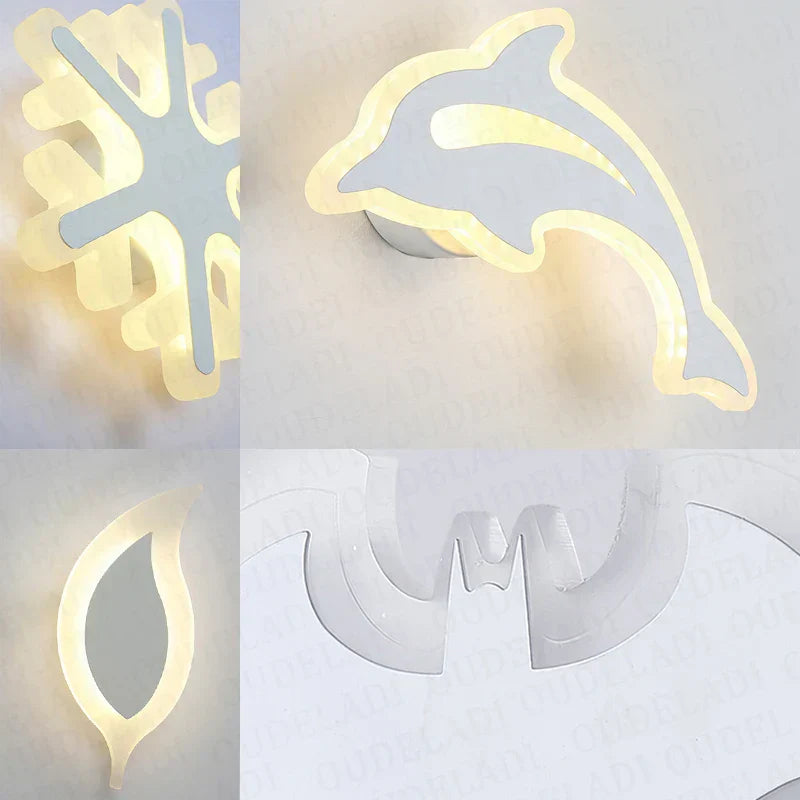 DecorBites™ Kids' LED Wall Light Modern Acrylic Bedroom Sconce Decor, AC85-265V