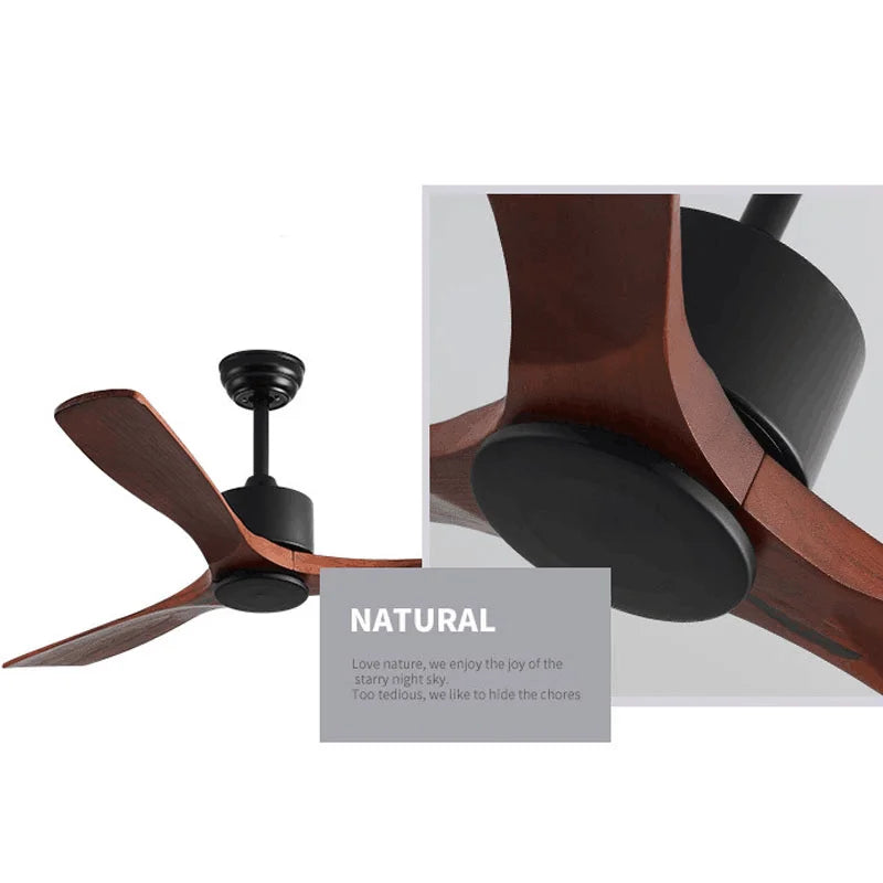 DecorBites™ 42" Wooden Ceiling Fan Remote Control Decorative Home Fan DC 110-240V