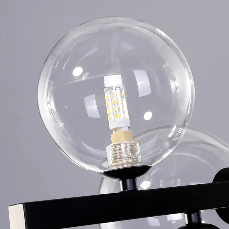 DecorBites™ Glass Ball Gold Black LED Chandelier for Kitchen Dining Room Table