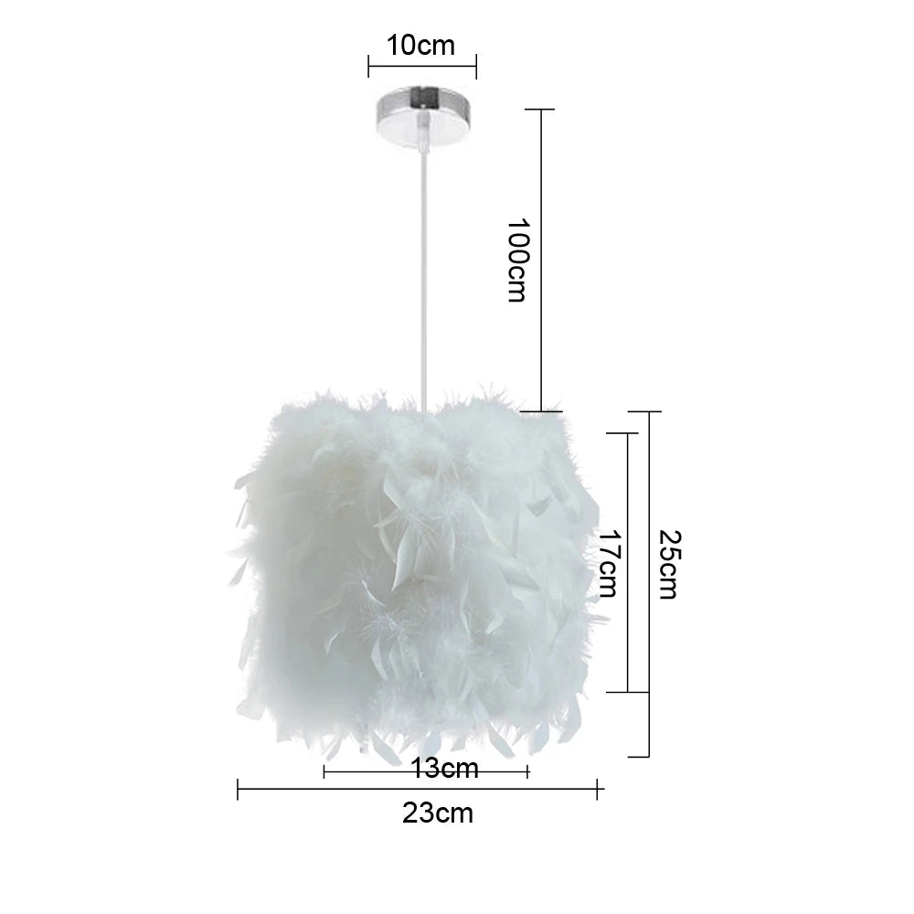 Modern Feather Pendant Light in White or Black