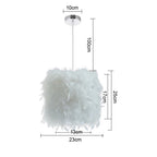 Modern Feather Pendant Light in White or Black