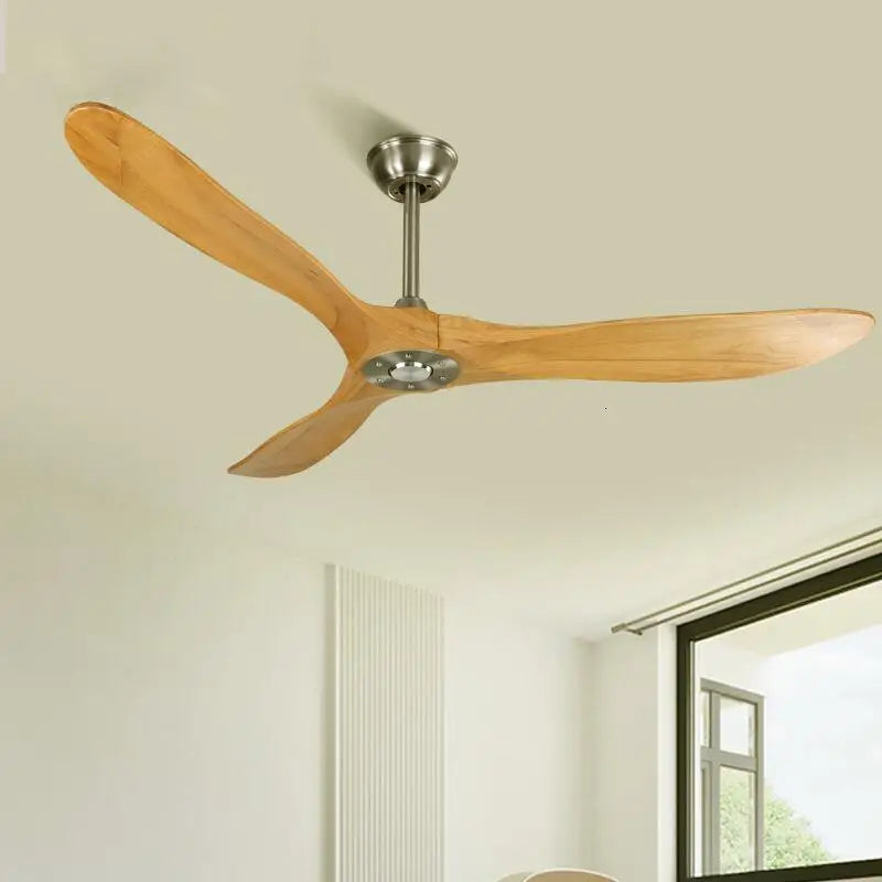 DecorBites™ 88" Large Wood Blade Ceiling Fan with Remote Control and DC Motor