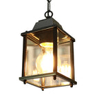Black European Outdoor Lantern Pendant Light