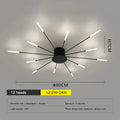 ثريا الألعاب النارية LED من DecorBites™: مصباح سقف عصري لديكور المنزل، إضاءة مطبخ سوداء