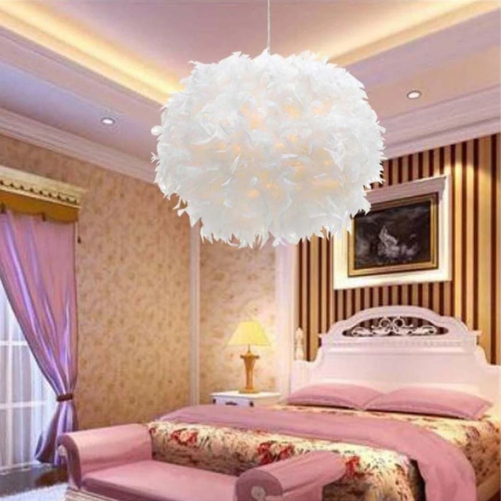 Modern Feather Pendant Light in White or Black