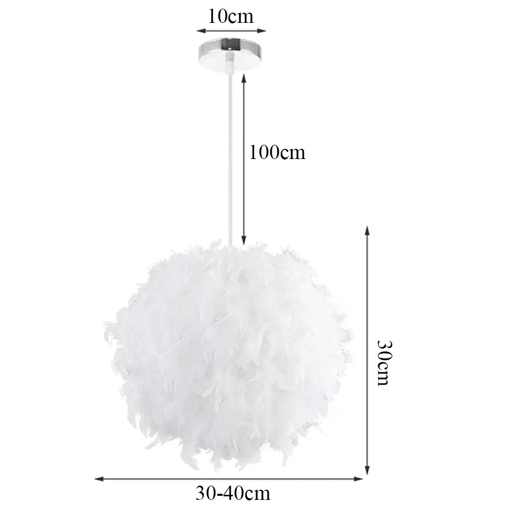 Modern Feather Pendant Light in White or Black