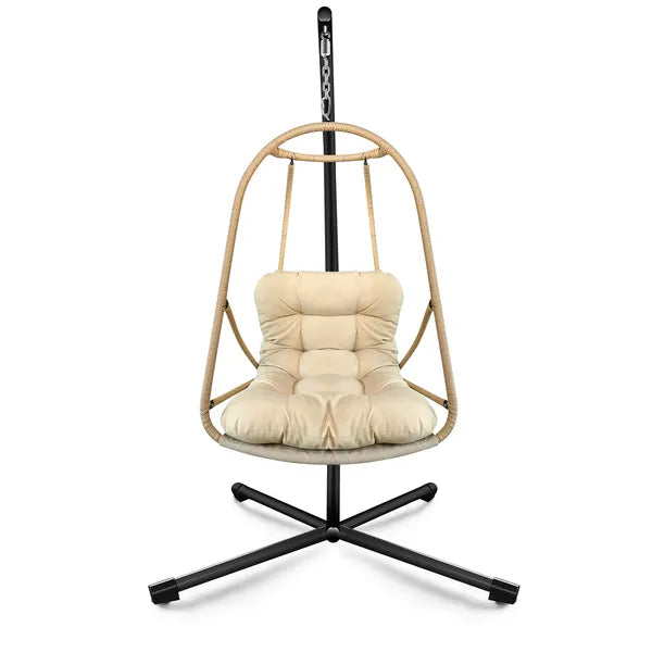 JESE Swing Egg Chair With Stand – Foldable Hanging Chair For Indoor & Outdoor Use – 300lbs Capacity
