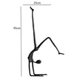 Abstract black metal sports figure sculpture living room decor