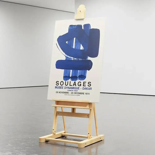Peinture sur toile abstraite à coups de pinceau bleus, art mural de salon