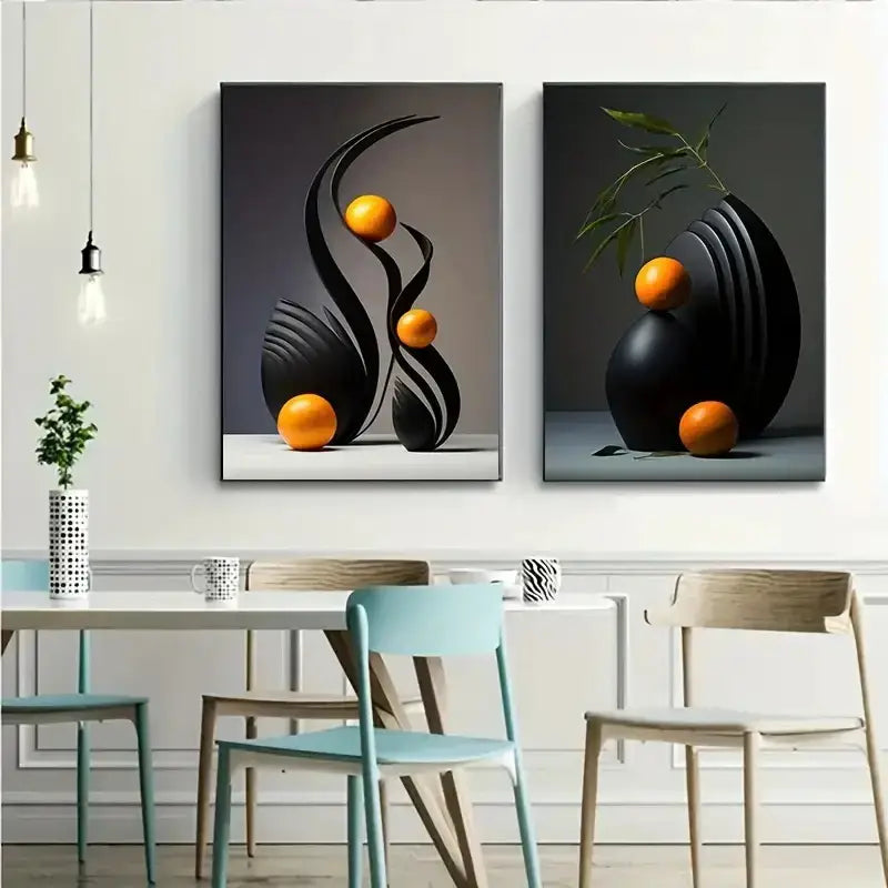 Abstract Canvas Print Set 3D Sculpture Art