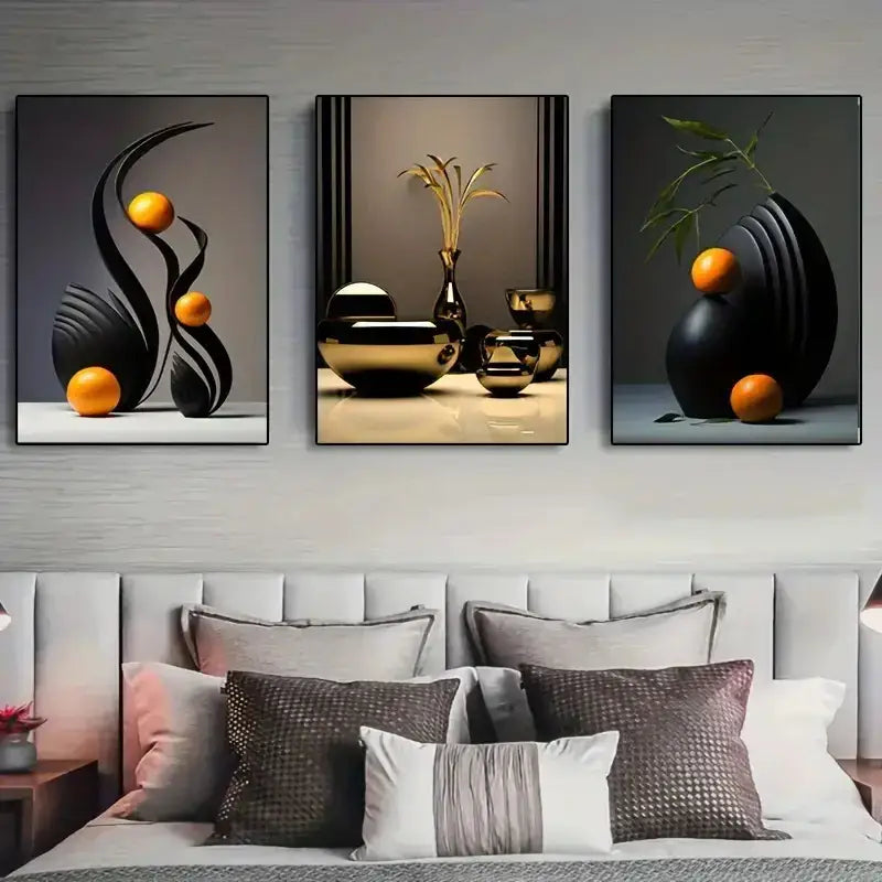 Abstract Canvas Print Set 3D Sculpture Art