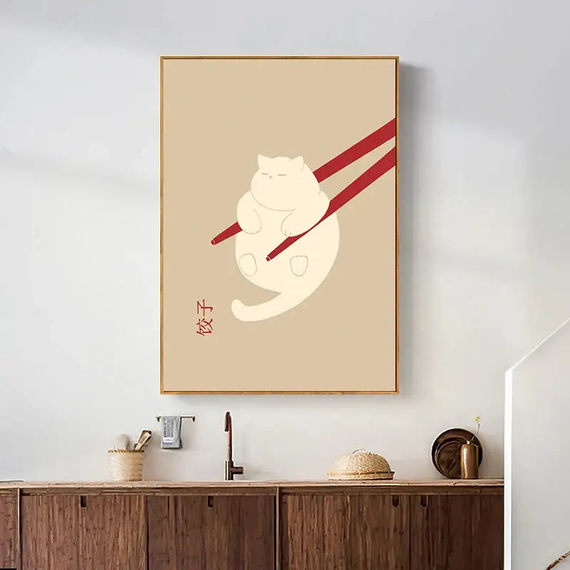 Abstract Cat Canvas Wall Art