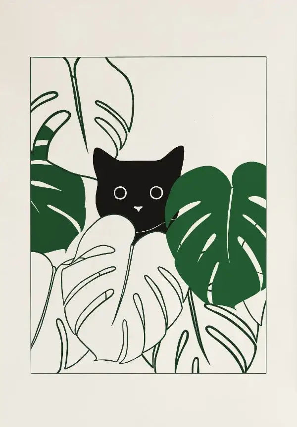 Abstract Cat Canvas Wall Art