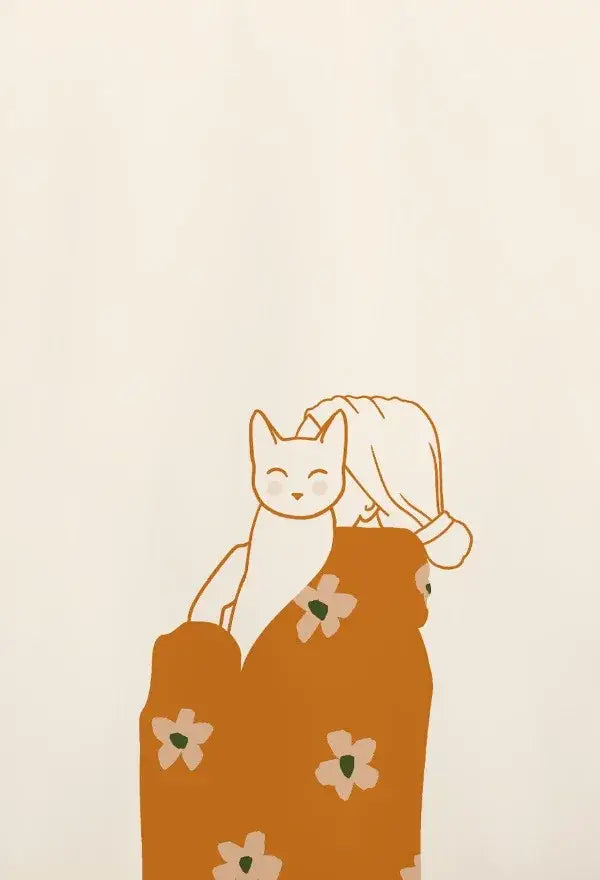Abstract Cat Canvas Wall Art