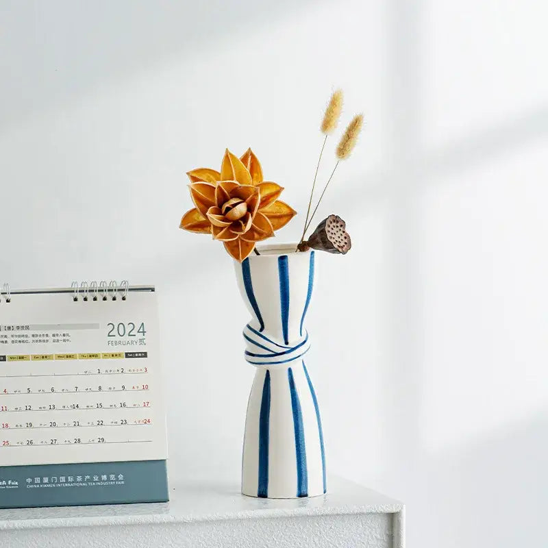 Abstract Ceramic Hydroponic Vase Black