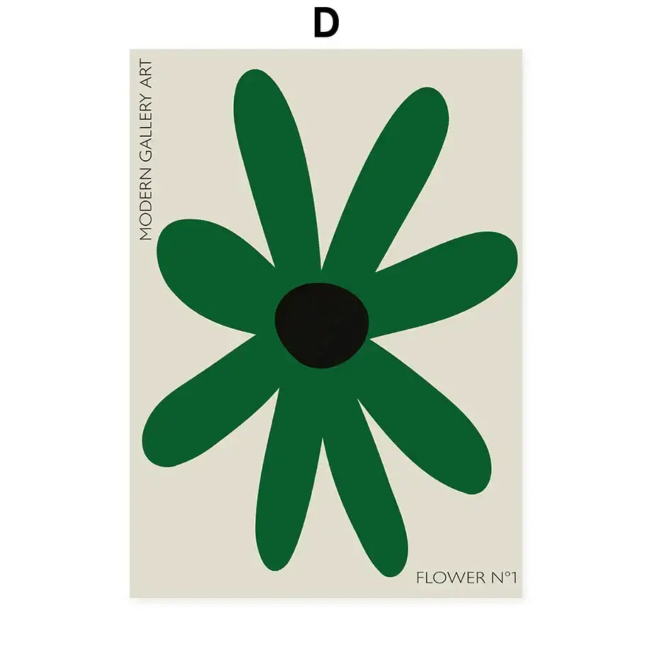 Abstract Flowers Wall Art Canvas