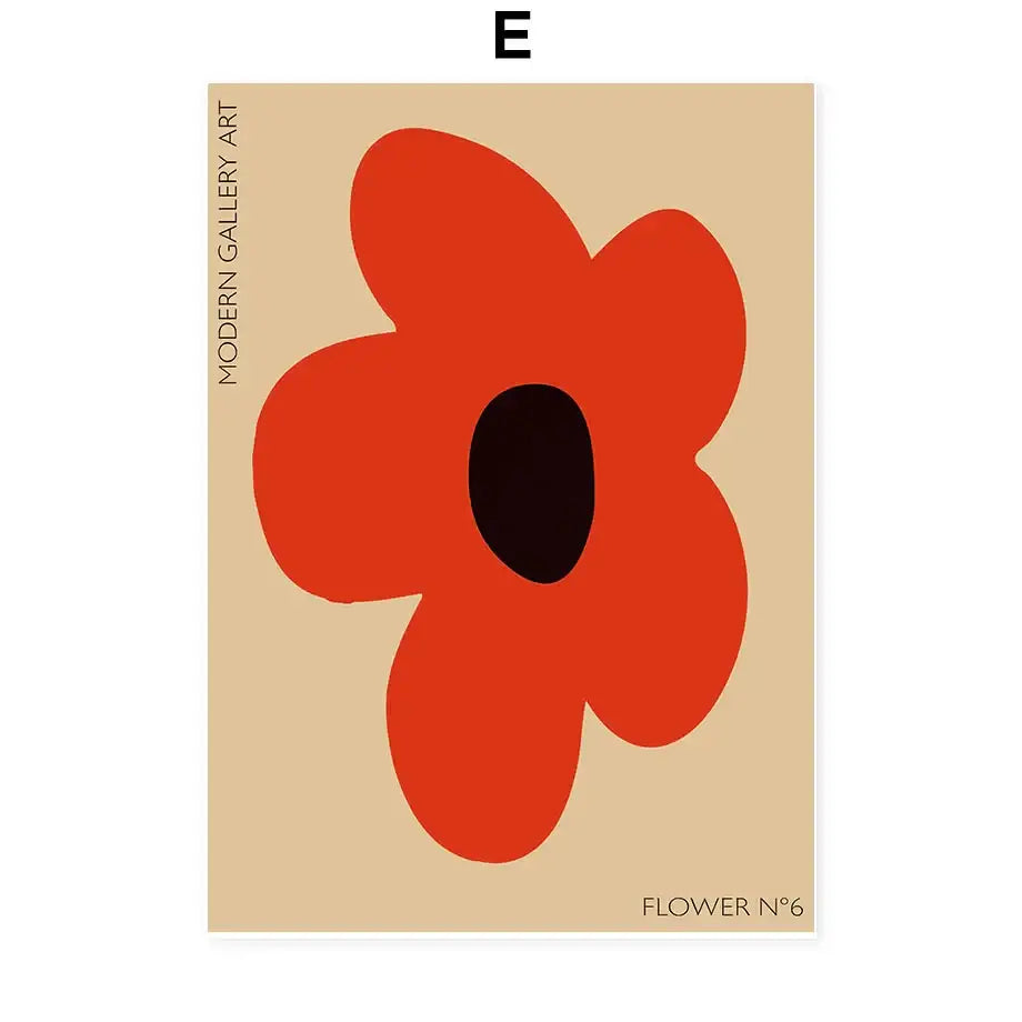 Abstract Flowers Wall Art Canvas